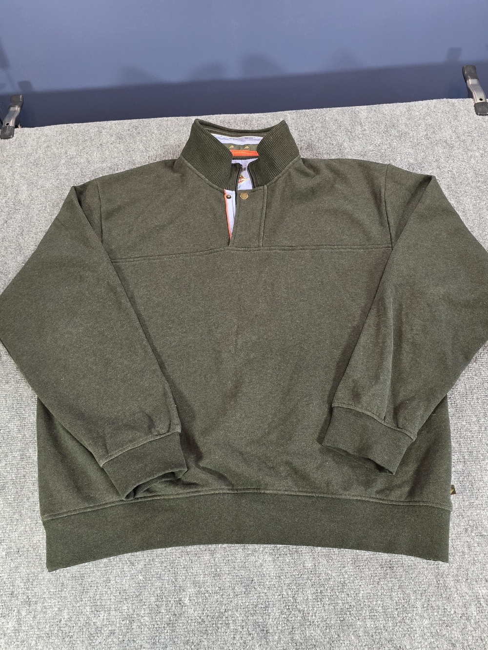 Orvis Olive Green Half Zip Pullover Mens XL Sweater Mock Neck Casual Outdoor